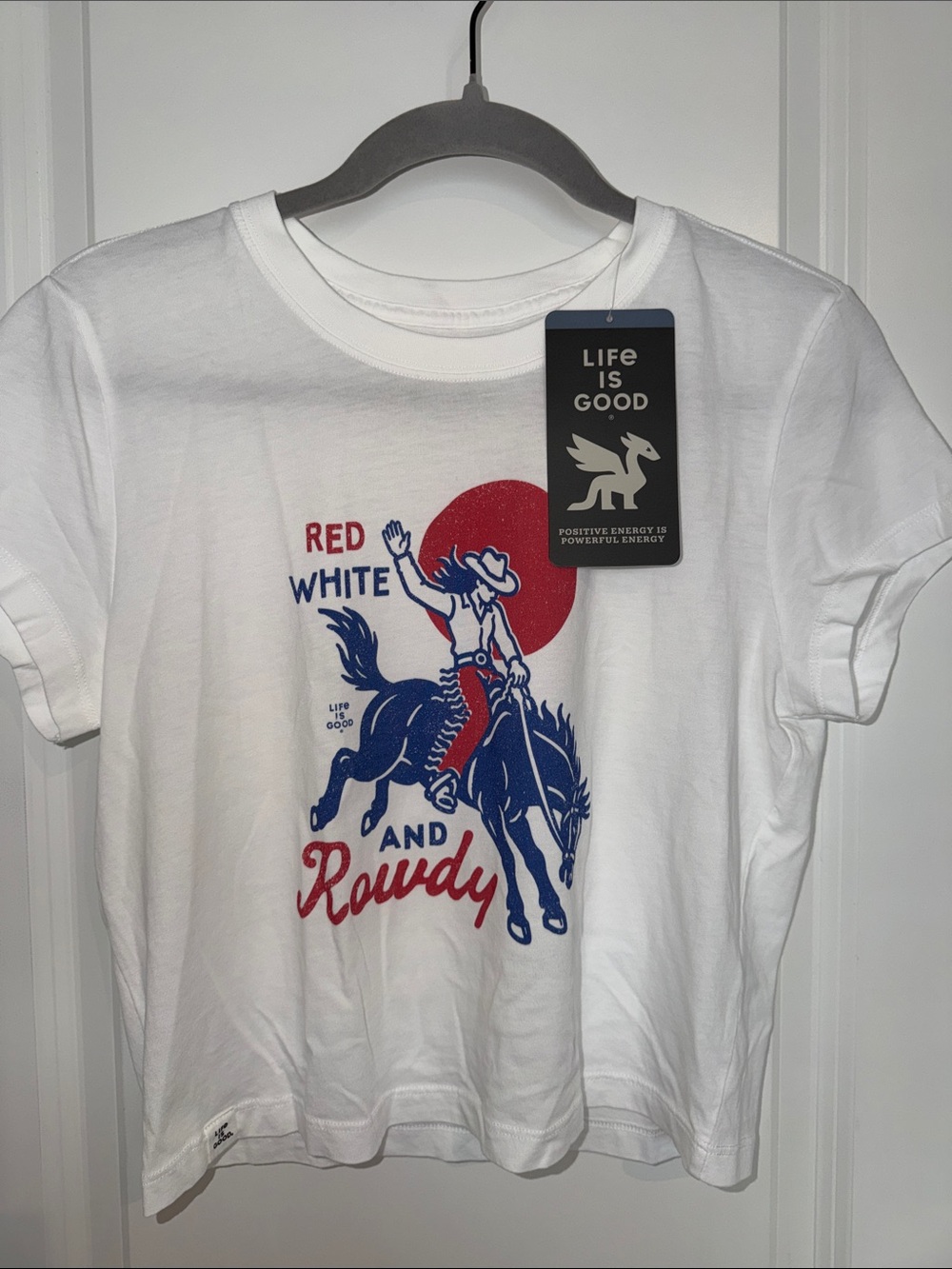 Life Is Good White Short Sleeve 'Red White and Rowdy' Graphic Baby Tee